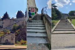 Viele Treppen hoch zum Rocher des Doms in Avignon, historischer Felsen mit Aussicht auf die Stadt – Etappe 8 unserer Flussreise Lyon–Mittelmeer 2025
