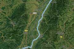 Karte der Anfahrt nach Belfort – Rhone-Flusskreuzfahrt