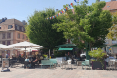 Eisbecher im Café Nocciola am Place d’Armes in Belfort – Rhone-Flusskreuzfahrt