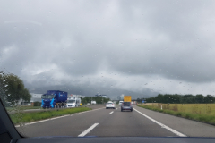 Rückreise von der Côte d’Azur – heim nach Eggenstein. Wolken, Regen und Sonne begleiten unsere Rückreise nach Eggenstein
