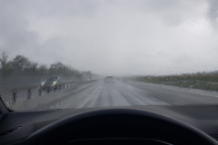 Rückreise von der Côte d’Azur – heim nach Eggenstein. Wolken, Regen und Sonne begleiten unsere Rückreise nach Eggenstein. Fast keine Sicht