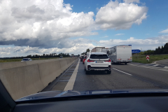 Rückreise von der Côte d’Azur – heim nach Eggenstein.  Stau, Verkehrsfunk meldet Vollsperrung