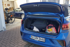 Rückreise von der Côte d’Azur – heim nach Eggenstein. Ankunft in Eggenstein – dankbar nach unserer langen Reise. gepäck ausladen