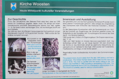 Ankunft an der Woostener Dorfkirche – Radtour Mecklenburgische Seenplatte bei km 66
