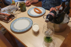 Gedeckter Tisch am Abend, Radtour am Chiemsee im Chiemgau, September 2025, Tag 2