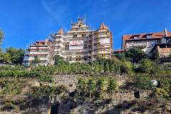 Kraichgau-Radtour: Das eingerüstete Graf-Eberstein-Schloss in Gochsheim