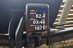 Fahrradraum im Hotel, Tourstrecke laut Fahrraddisplay