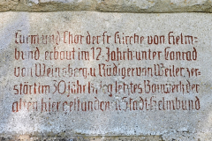 Radtour durch das Ohrntal, Brettachtal sowie entlang von Kocher und Jagst bei Bad Friedrichshall – an der Kirchenruine Helmbund