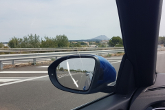 Côte d’Azur Reise Grasse. Fahrt von Orange nach Grasse. Abfahrt nach Grasse Wenig Verkehr auf der Autobahn