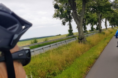 Wir bei der Weiterfahrt durch die offene Landschaft südlich von Malchin