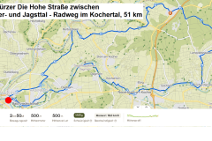 KJ3 kürzer. Die Hohe Straße zwischen Kocher- und Jagsttal - Radweg im Kochertal