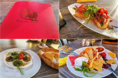 Fotokollage mit verschiedenen mexikanischen Gerichten im Restaurant La Paz