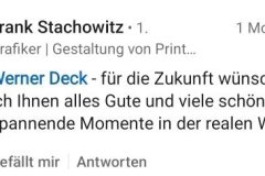 Reaktionen auf Werner Decks Abschied von LinkedIn – persönliche Kommentare und wertschätzende Rückmeldungen