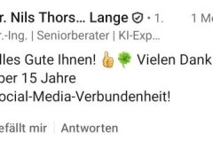 Reaktionen auf Werner Decks Abschied von LinkedIn – persönliche Kommentare und wertschätzende Rückmeldungen