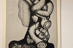 Vernissage der Frühlingsausstellung von Pavel Miguel in Karlsruhe – Besucher entdecken Zeichnungen und Skulpturen des Künstlers