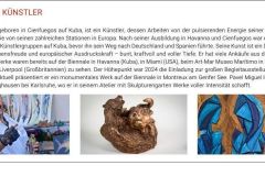 Die Einladung des kubanischen Künstlers Pavel Miguel zur Eröffnung seiner Galerie in Karlsruhe
