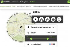 Komoot-Routenplanung