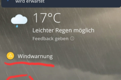 Wetter-App mit Regenprognose für die Tagesetappe