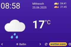 Niederschlagsradar zeigt starke Regenfront über Bellin