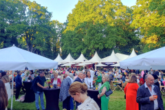 Schlossgarten Regensburg gefüllt mit Publikum und Ständen kurz vor Konzertbeginn