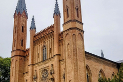 Fassade der Schlosskirche Neustrelitz – Seenplatte Radtour vierte Etappe