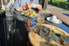 Das leckere Abendessen in der Strandmuschel in Verchen hat uns beiden gut geschmeckt