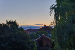 Blick aus dem Fenster am Morgen. Radtour am Chiemsee im Chiemgau, September 2025, Tag 1,