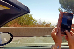 Côte d’Azur Rückreise Turin – auf der Autobahn an der Küste. Versuch zu fotografieren