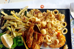 Côte d’Azur Rückreise Turin, Leckere Meeresfrüchte im Restaurant Clapsy Torino