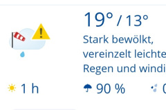 Wettervorhersage für den Tourstart in Waren an der Müritz