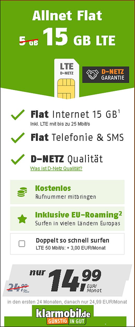 Neuer Handy-Tarif