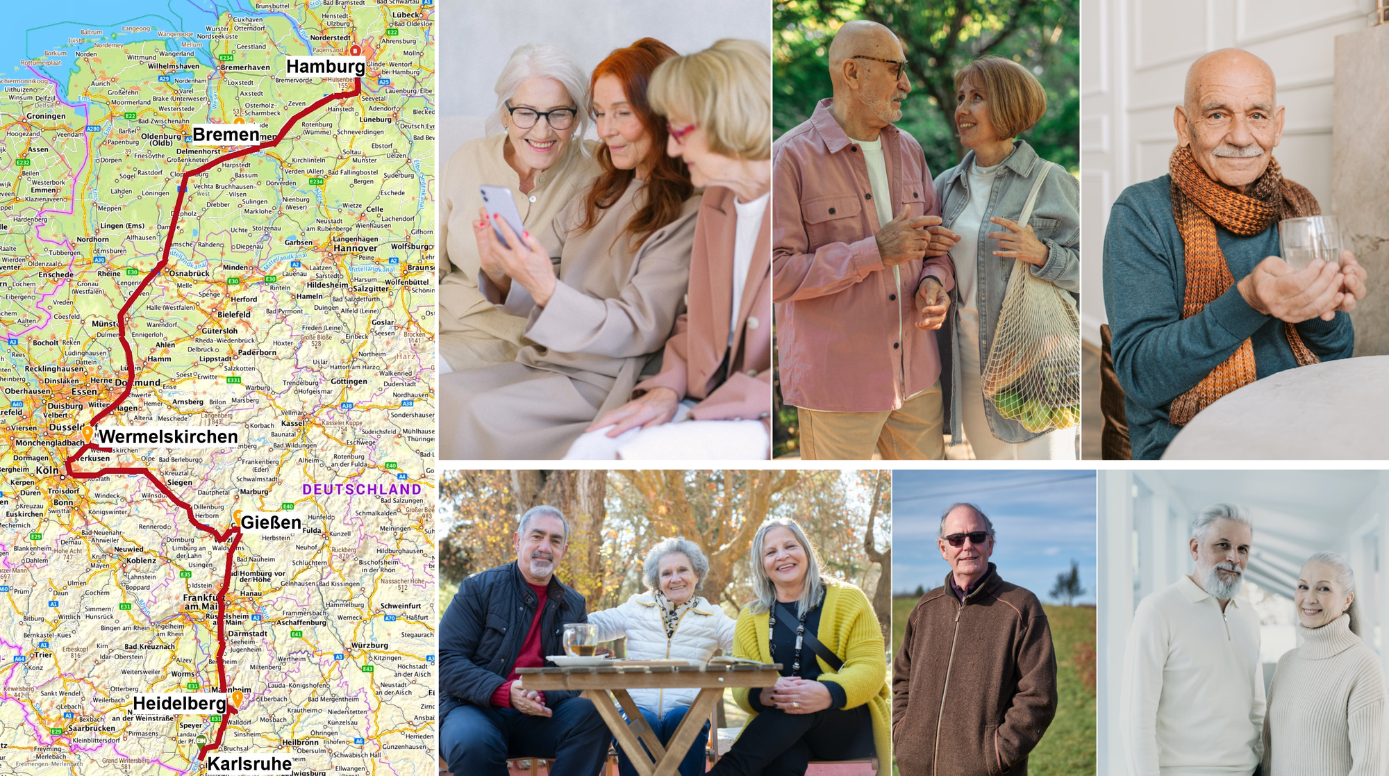 Alte Freunde wieder treffen quer durch Deutschland