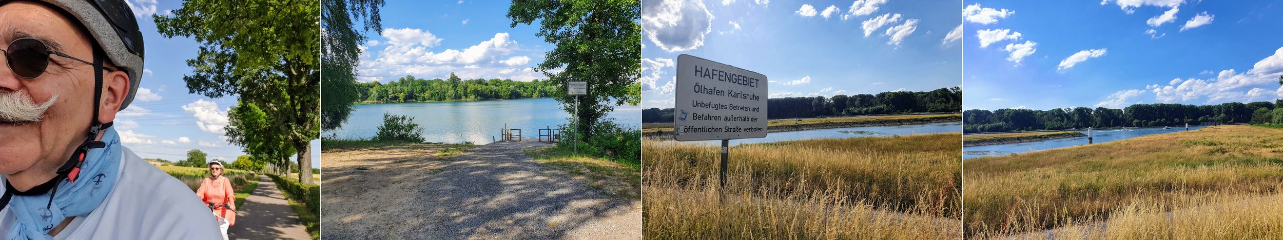 Am Eggensteiner Baggersee vorbei zum Ölhafen in Karlsruhe