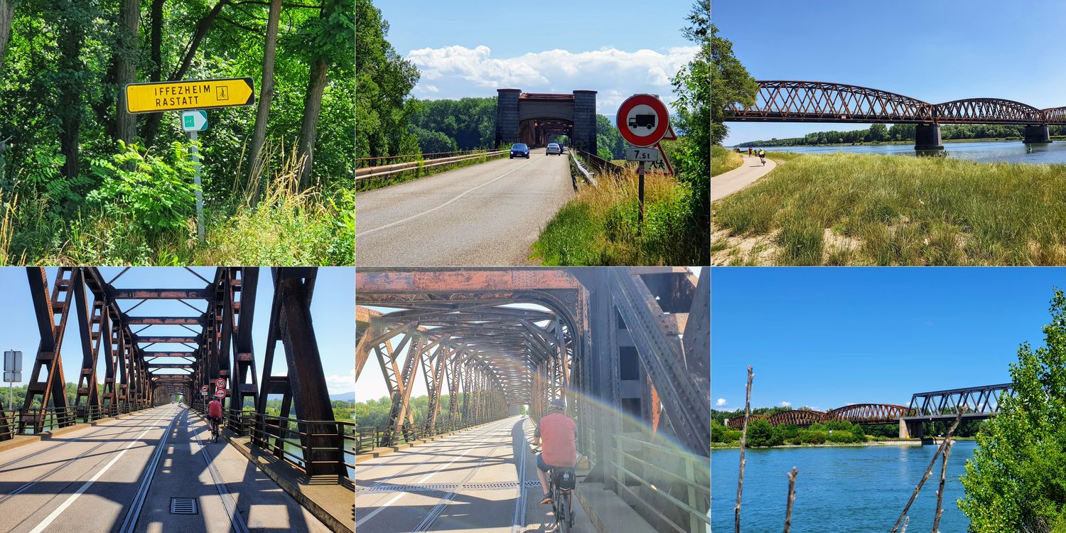 Am Grenzübergang Iffezheim/Beinheim ging es über die alte Eisenbahnbrücke über den Rhein zurück