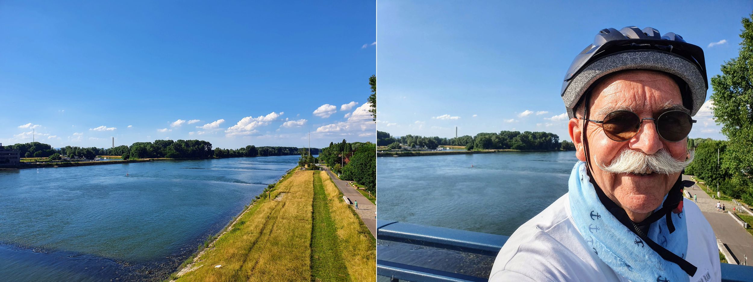 Auf der Rheinbrücke bei Maxau