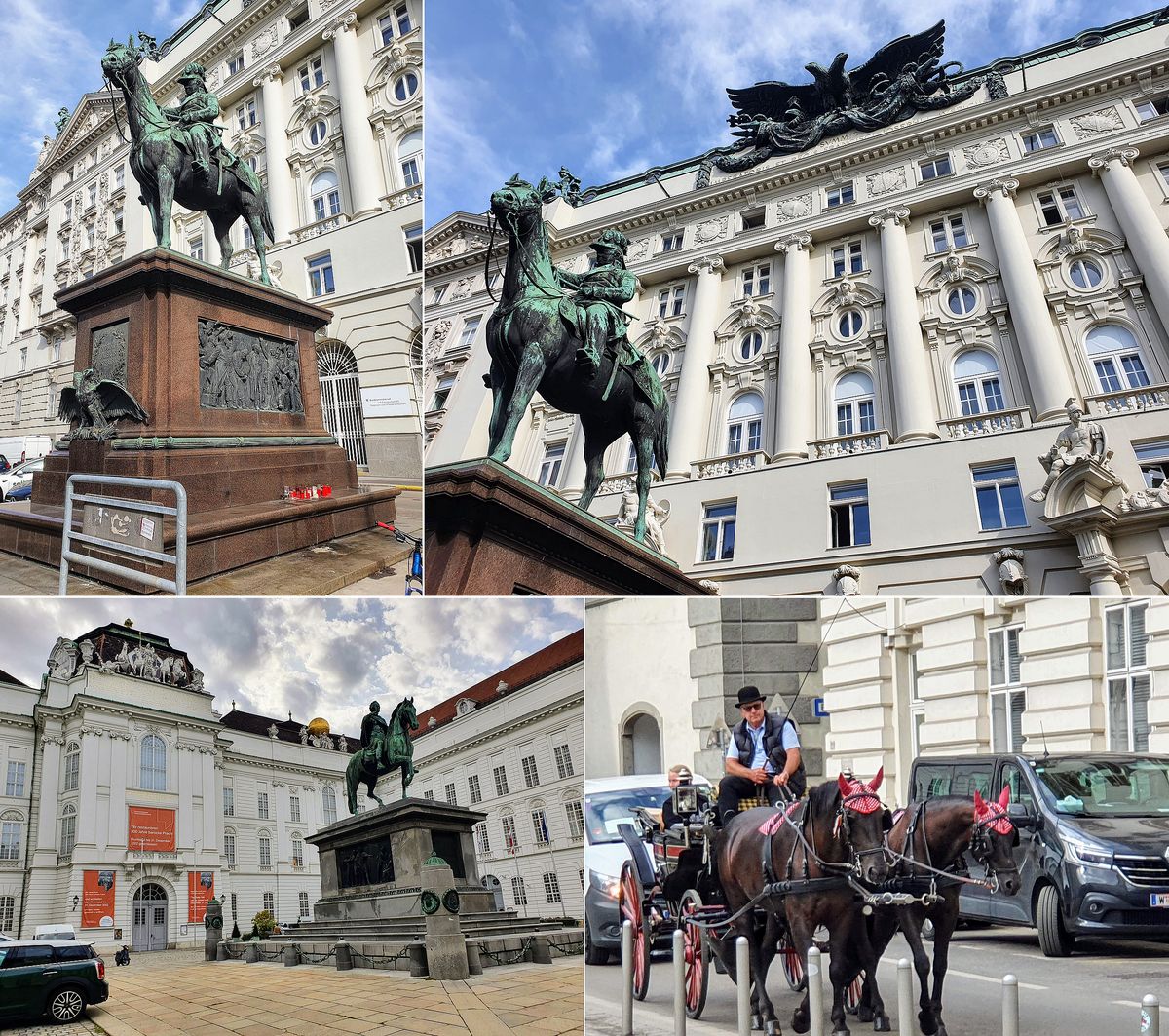 Das alte k.u.k. Kriegsministerium und Josephsplatz mit Statue von Kaiser Joseph II