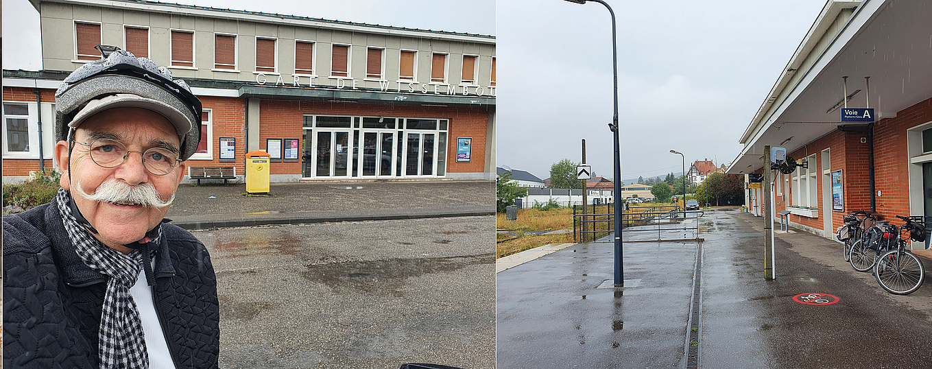 Wir fahren mit dem Zug nachhause weil es regnet