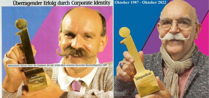 Werner Deck erhält 1987 den Deutschen Handwerkspreis von Impulse