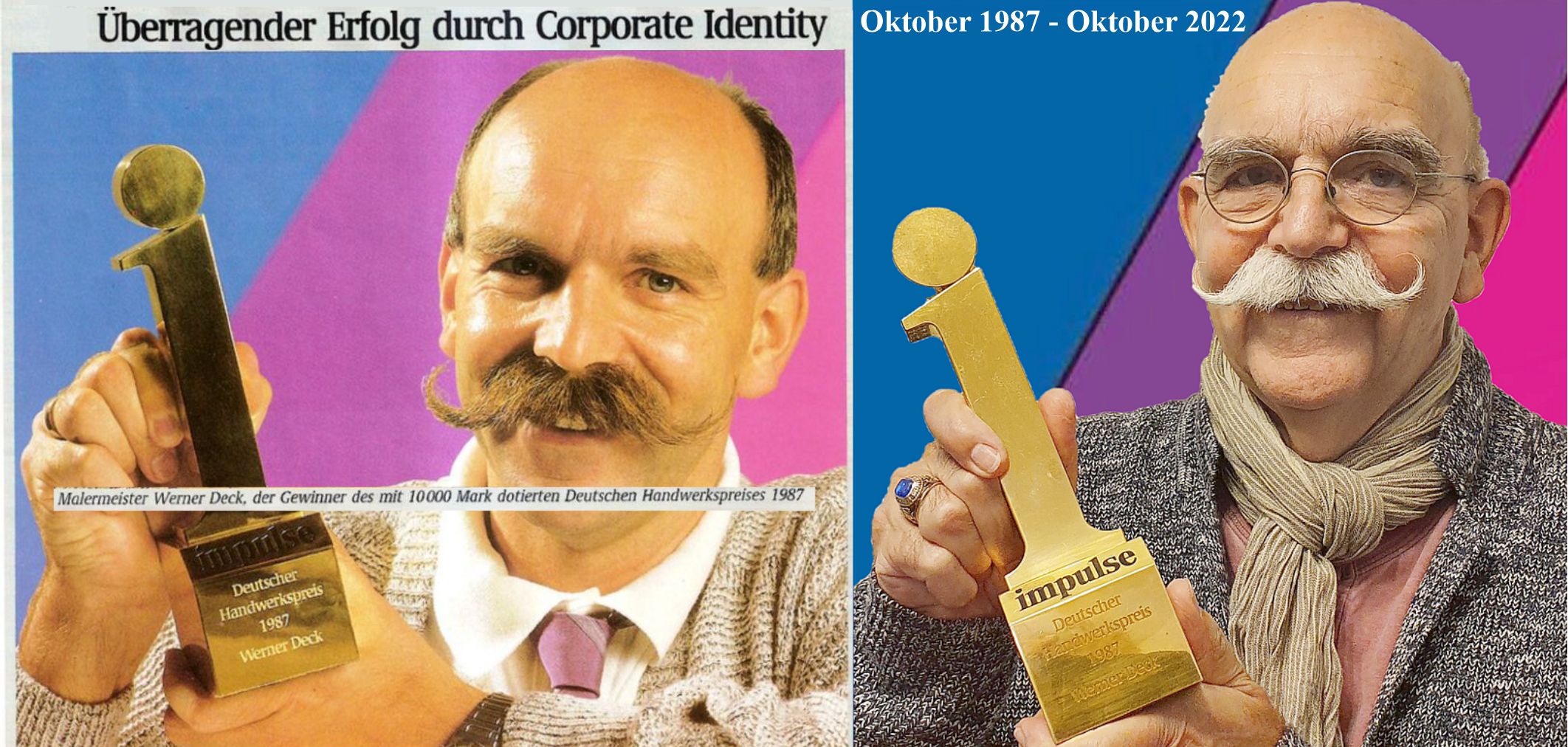 Werner Deck erhält 1987 den Deutschen Handwerkspreis von Impulse