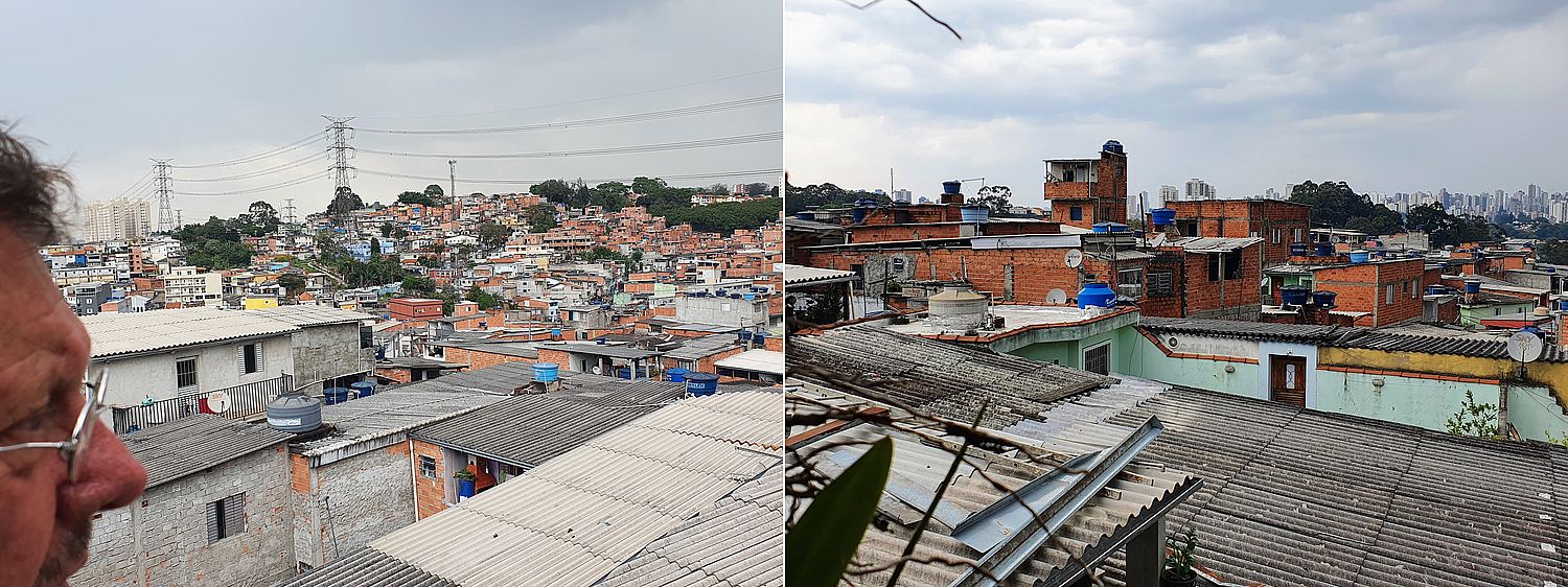 Blick von Edis Dachterrasse über die Favela