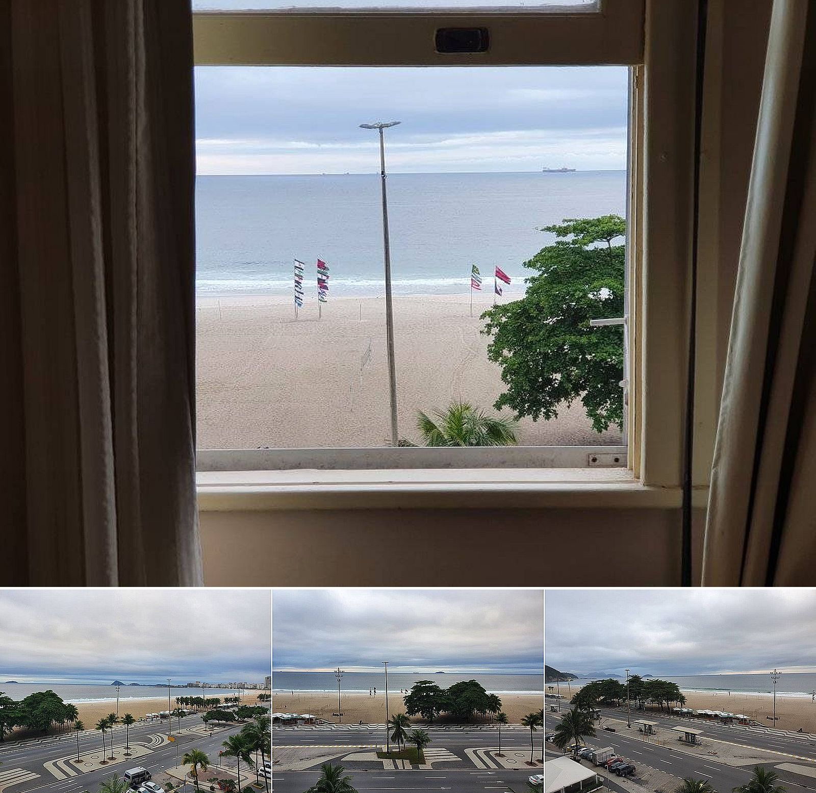 Copacabana Blick aus Hotelfenster um sechs Uhr