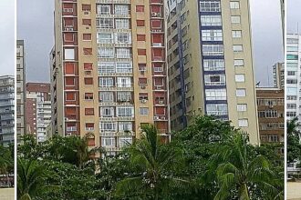 Die schiefen Hochhäuser in Santos Brasilien