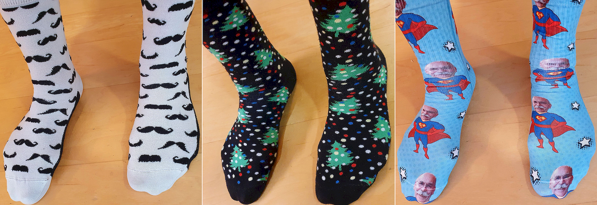 Socken vor und nach Weihnachten