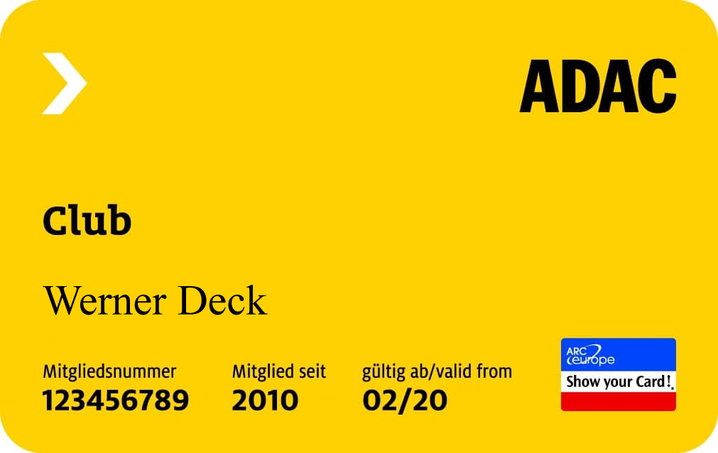 ADAC Mitgliedskarte Werner