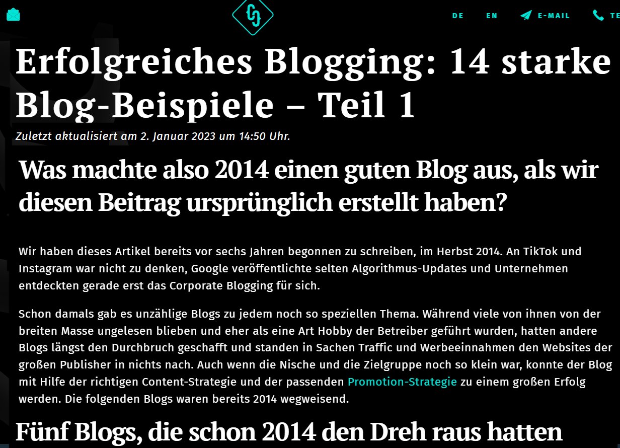 Erfolgreicher Blog von Werner Deck malerdeck