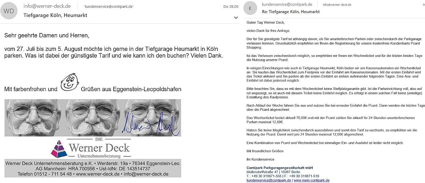 Schnelle Reaktion vom Kundendienst