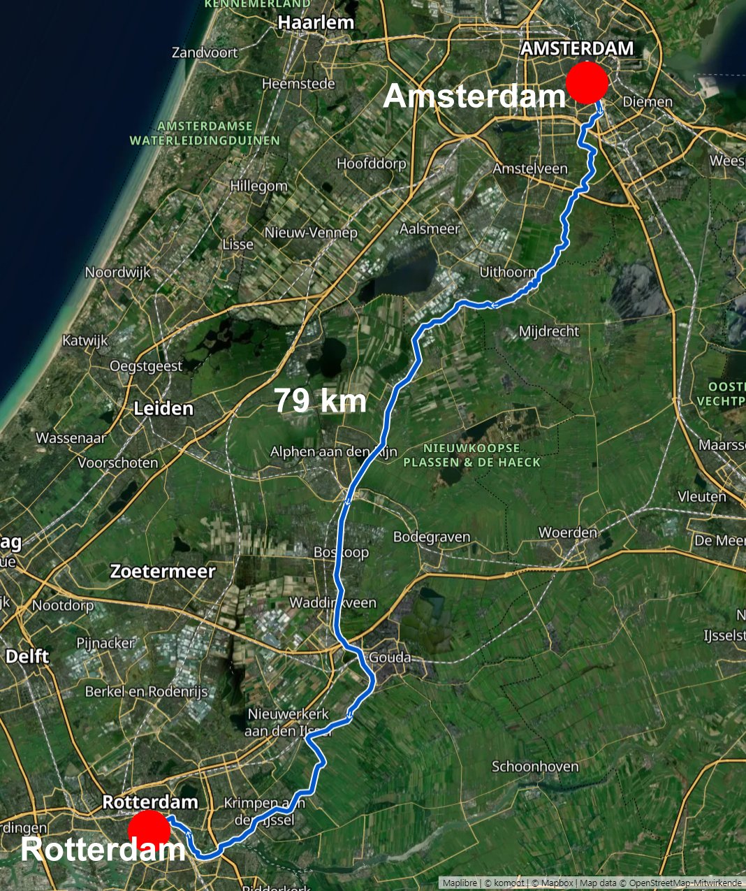 Von Amsterdam nach Rotterdam