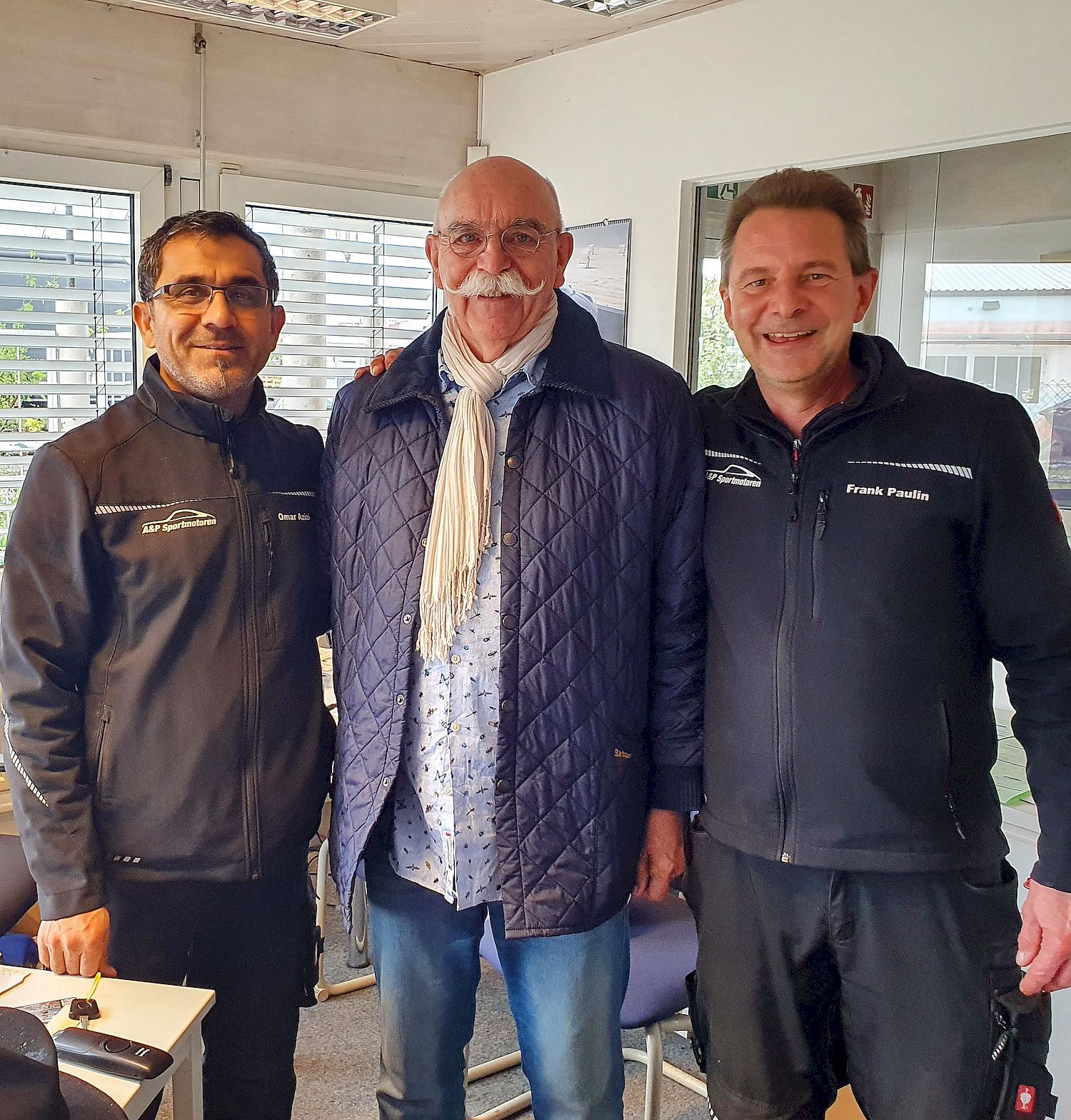 Omar Azizi - Werner Deck - Frank Paulin bei A & P Sportmotoren