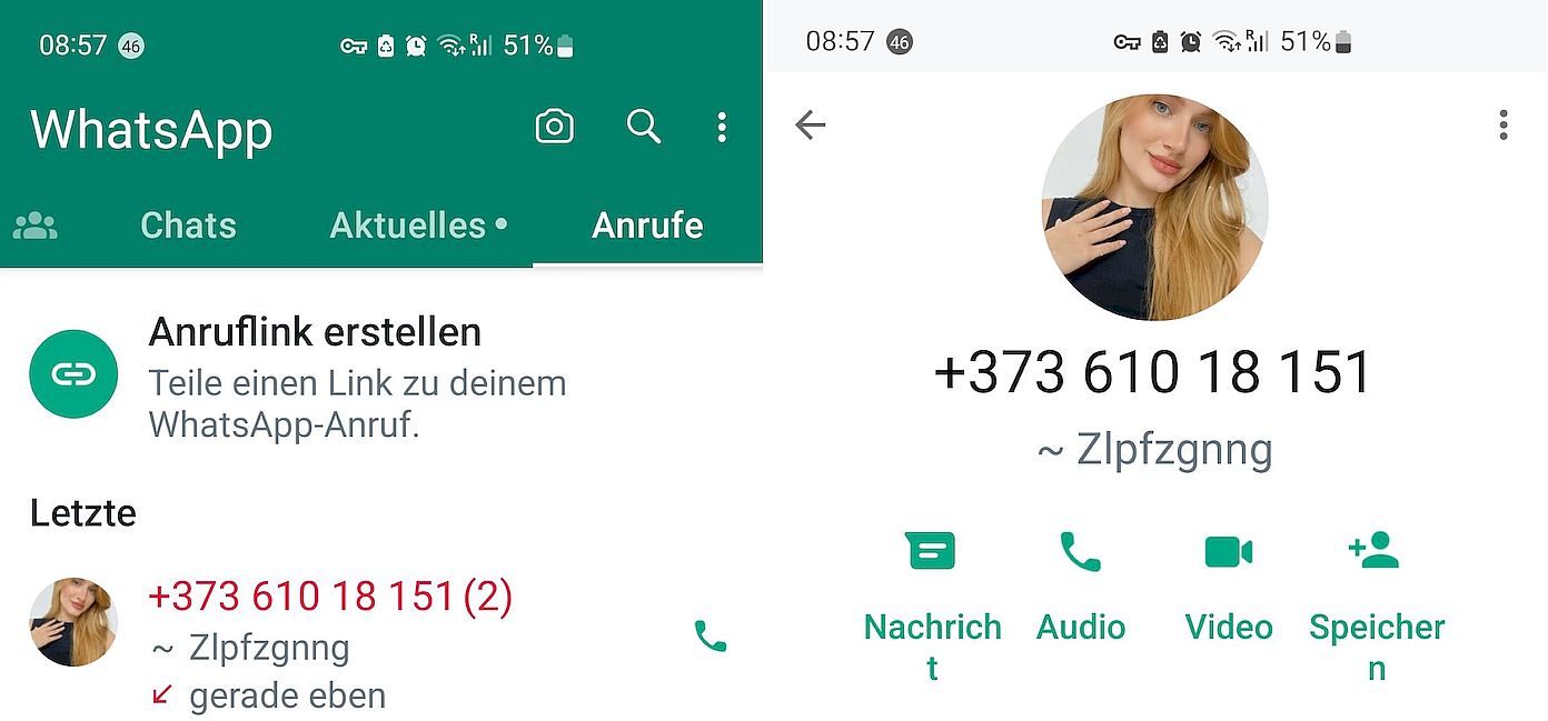 Lästiger Spam Anruf WhatsApp aus Moldawien