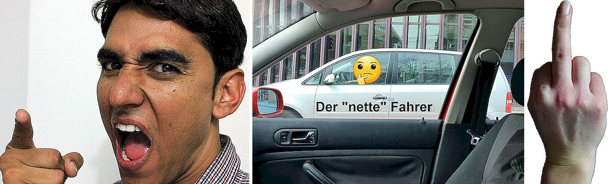 Agressiver Autofahrer beschimpft mich wegen Hinweis auf ein defektes Bremslicht